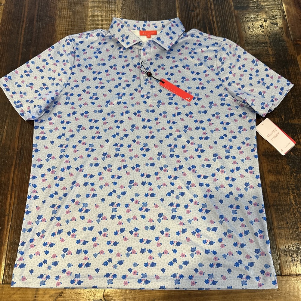 Redvanly‎ Leone Performance Golf Polo Shirt Blue Lavender Men's Size XL NWT $110